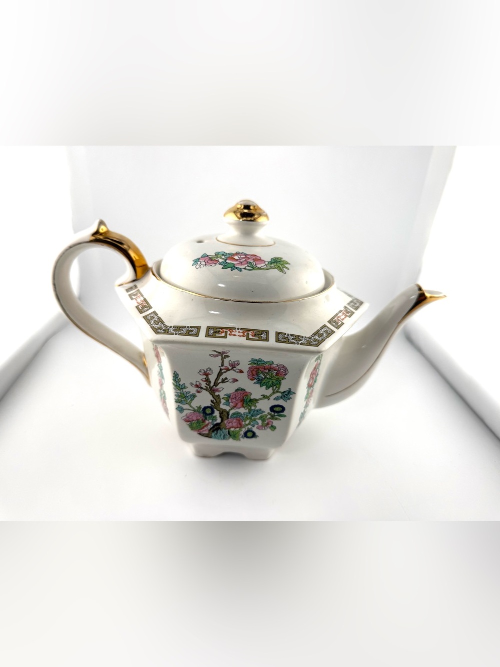 vintage Sadler "Indian Tree" hexagonal teapot